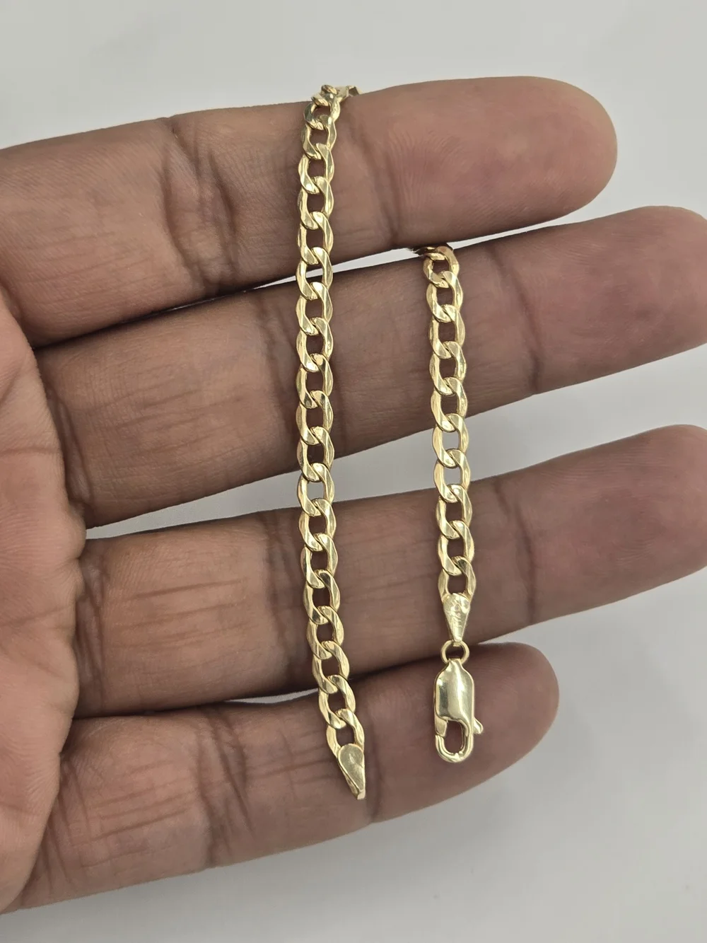 10k Real Gold Cuban Bracelet 4.2 Mm 7 INCHE